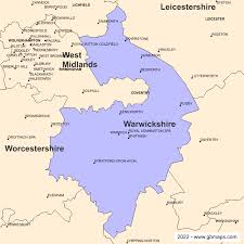 Map of Warwickshire