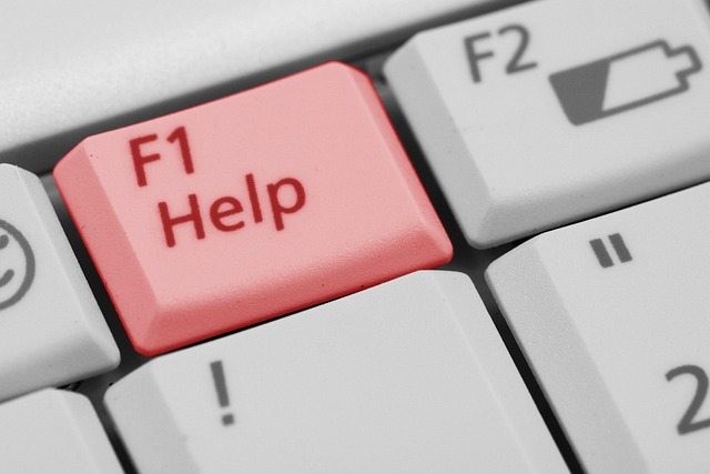 F1 help button on a keyboard in red