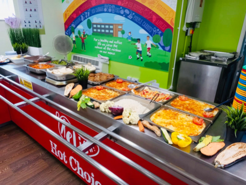 Food serving with menu examples