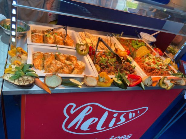 Food serving with examples of menu items