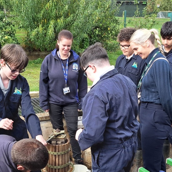 Apple pressing and small animal care on the timetable as Kettering MP Rosie Wrighting visits Isebrook School ​​​​​​​​​​​​​​